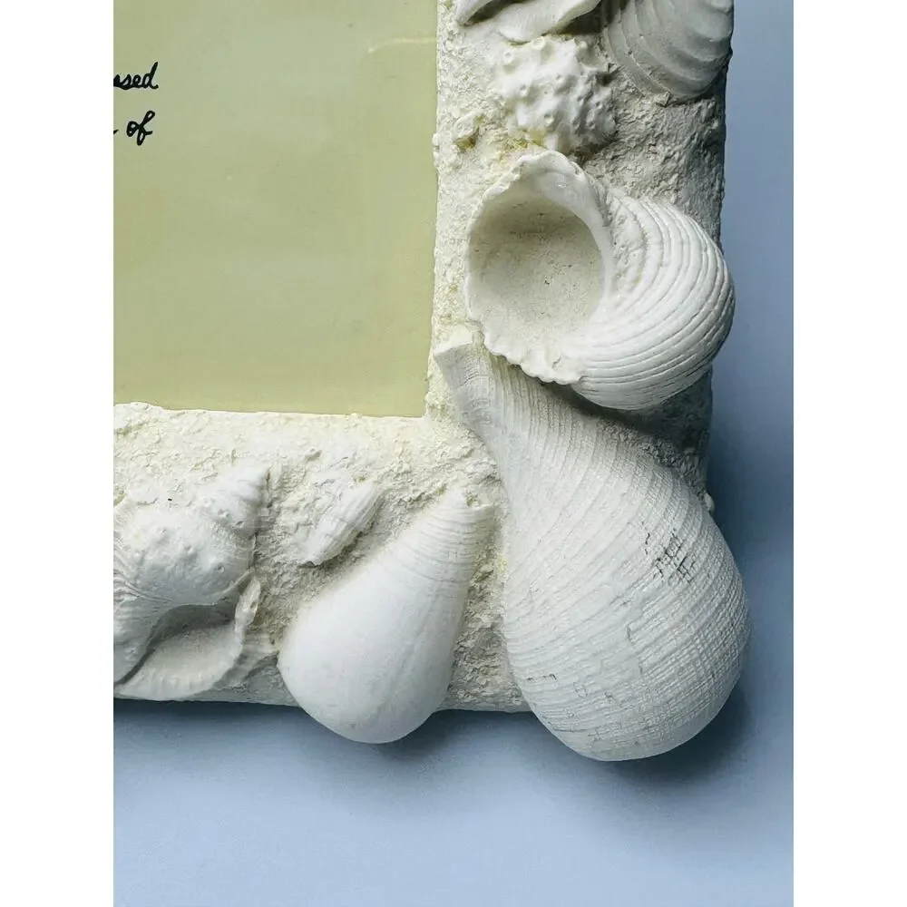 Seashell Ocean Beach Sealife Cream Square Picture Frame 4.5